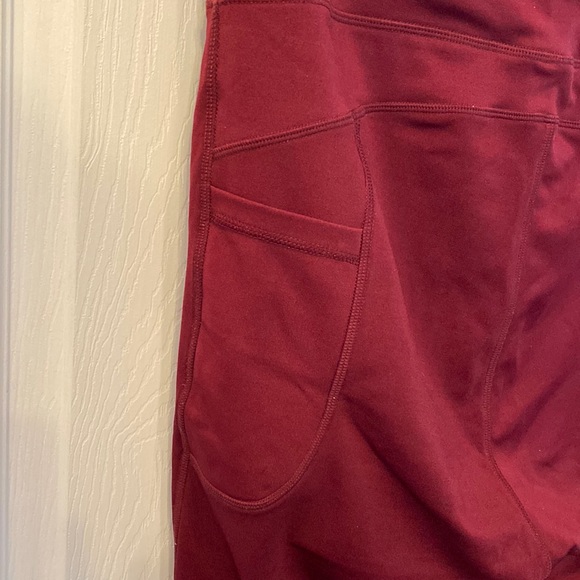 Popfit Burgundy Maroon Deep Red leggings pockets 2xl - Picture 3 of 7